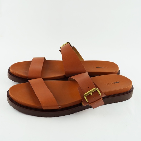 MADEWELL Size 12 The Dee Double-Strap Slide Sandal in Warm Coffee $98 NP292 - Picture 5 of 6